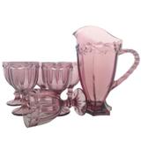 Conjunto de Jarra e Taças Libélula Rosa - Class Home