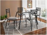 Conjunto de Mesa Aço Carbono com 4 Cadeiras - Estofadas Artefamol Europa Rouge