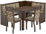 Conjunto de Mesa com 2 Cadeiras 1 Banco de Canto - Estofados Madesa Alemão Berlim