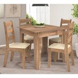 Conjunto de Mesa com 4 Cadeiras em MDF Isis Avelã Mobile