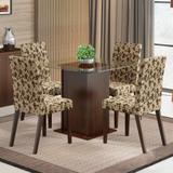 Conjunto de Mesa com 4 Cadeiras Tais Tabaco e Floral - Madesa