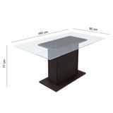Conjunto de Mesa com 6 Cadeiras Karla Tabaco E Floral - Madesa