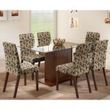 Conjunto de Mesa com 6 Cadeiras Karla Tabaco e Floral - Madesa