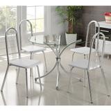Conjunto de Mesa de Jantar com 4 Cadeiras Chiphe e Dinamo Napa Branca - Carraro móveis