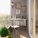 Conjunto de Mesa Dobrável com 2 Bancos Branco Cromado - Carraro móveis