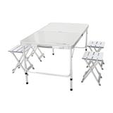 Conjunto de mesa e banquetas NTK dobráveis que se transformam em maleta para carregar Royal
