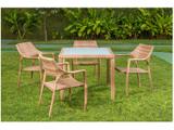 Conjunto de Mesa para Jardim/Área Externa - com 4 Cadeiras Alegro Móveis CJA00022