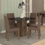 Conjunto de Mesa Rafaela 95x95cm com 4 Cadeiras Milena - Cimol