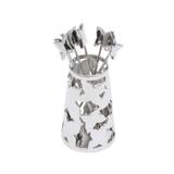 Conjunto de Palitos com Suporte para Cocktail ou Petiscos 10cm Zamac Lyor Prata