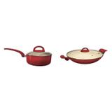 Conjunto de Panela 18cm e Wok 32cm MadeiraMadeira 402910 Vermelho - Euro home