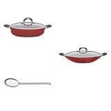 Conjunto de Panela, Wok e Escumadeira Tramontina 424738 Vermelho