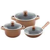 Conjunto De Panelas 3 Peças Cerâmica Cobre Ceraflame