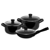 Conjunto De Panelas 3 Peças Cerâmica Preto Ceraflame