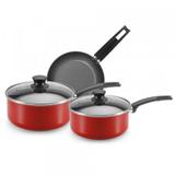 Conjunto de Panelas 3 Peças Vermelho Magnific Panelux