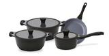Conjunto de Panelas 4 Peças 4.5 Premium Revestimento Cerâmico Indução ECO-848 Preto - Ecolumi