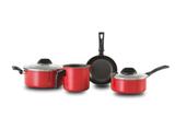 Conjunto De Panelas 4pc Antiaderente Garlic Vermelho Brinox