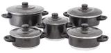 Conjunto de Panelas 5 pçs Craqueado - Aluminio amj