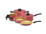 Conjunto de panelas 5 pçs teflon cereja - Arnix