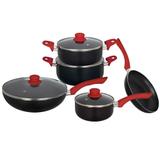 Conjunto De Panelas 5 Peças Antiaderente - Linha Aroma Tampa de Vidro temperado Anti aderente - Mor