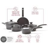 Conjunto De Panelas 5 Peças Ceramic Life Optima Camurça Brinox
