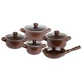 Conjunto De Panelas 5 Peças Cerâmica Chocolate Ceraflame