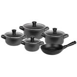 Conjunto De Panelas 5 Peças Duo Cerâmica Preto Ceraflame