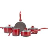 Conjunto de panelas 5 peças life smart cerâmico vermelho - brinox