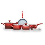 Conjunto de Panelas 5 Peças Vermelho Ceramiclife Brinox