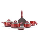 Conjunto de Panelas 6 Peças Ceramic Life Smart Plus Vermelho Brinox