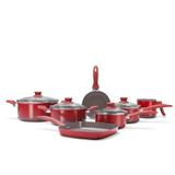 Conjunto de Panelas 7 Peças Ceramic Life Smart Vermelho Brinox