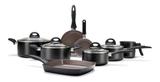 Conjunto De Panelas 8 Pçs Ceramic Smart Plus Preta - Brinox