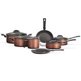 Conjunto de Panelas Antiaderente 7 Peças Brinox Clove Special 7111/405 com Tampa de Vidro Cobre