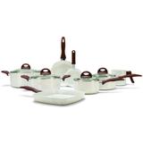Conjunto de Panelas Antiaderente Cerâmico 8 Peças Brinox Ceramic Life Smart Plus Vermelha 4791/104