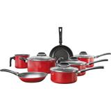 Conjunto de Panelas Antiaderente com Tampa de Vidro New Garlic 7 Peças Brinox - Vermelho