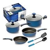 Conjunto de panelas antiaderente Linea Blu 6 peças - Nigro