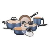 Conjunto De Panelas Antiaderente MTA Supra Florence 5 Peças Azul