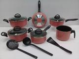 Conjunto de panelas antiaderente teflon 9 peças Rosa Trofa - Marpal - trofa