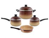 Conjunto de panelas bojuda bege 4PC Mae Ágata Ewel