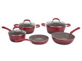 Conjunto de Panelas Brinox de Alumínio Vermelha - 5 Peças Ceramic Life Select 4790/102