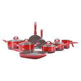 Conjunto de Panelas Brinox Life Smart Plus com revestimento cerâmico 8 Peças Vermelho