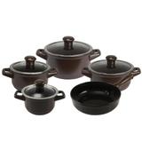 Conjunto De Panelas Ceraflame Duo Smart 5 Pçs Com Tampa Chocolate
