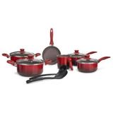 Conjunto de Panelas Ceramic Life Smart - 8 peças - Vermelho - Brinox