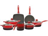 Conjunto de Panelas cerâmica 2.0 Life Smart Vermelha 7 peças - Brinox