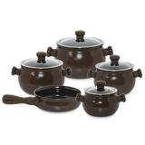 Conjunto De Panelas Cerâmica Premiere 5 Peças Chocolate Ceraflame