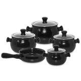 Conjunto De Panelas Cerâmica Premiere 5 Peças Preto Ceraflame