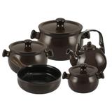 Conjunto De Panelas Cerâmica Premiere Colonial 5 Peças Chocolate Ceraflame