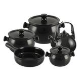 Conjunto De Panelas Cerâmica Premiere Colonial 5 Peças Preto Ceraflame
