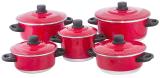 Conjunto de Panelas de Alumínio 5 pçs Vermelho - Aluminio amj
