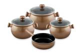 Conjunto de panelas de cerâmica com 4 peças - Cobre - Ceraflame