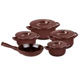 Conjunto De Panelas Duo 5 Peças Em Cerâmica Chocolate Ceraflame